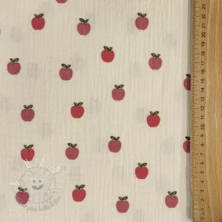 Dvojitá gázovina/mušelín Fruits apple natural