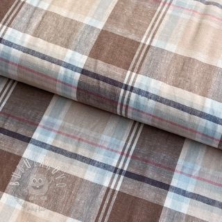 Viskóza s ľanom YARN DYED Checks taupe