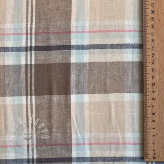Viskóza s ľanom YARN DYED Checks taupe