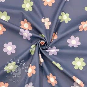 Látka na pršiplášť Flowers jeans
