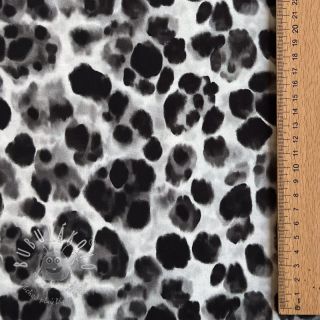 Viskóza SATIN Animal skin black digital print