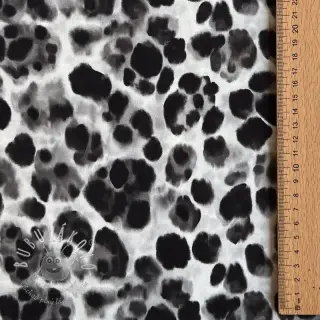 Viskóza SATIN Animal skin black digital print