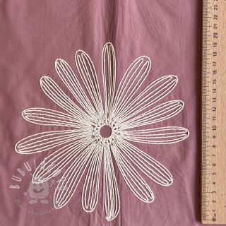 Bavlnená látka EMBROIDERY Flowie mauve