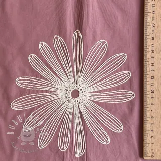 Bavlnená látka EMBROIDERY Flowie mauve