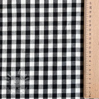 Bavlnená látka Checks black white 1-side border