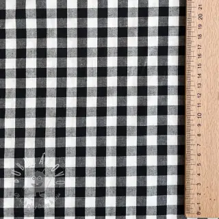 Bavlnená látka Checks black white 1-side border
