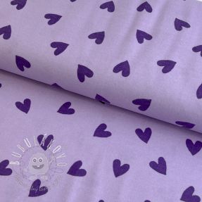 Bavlnená látka FLANNEL Hearts lavender