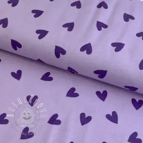 Bavlnená látka FLANNEL Hearts lavender