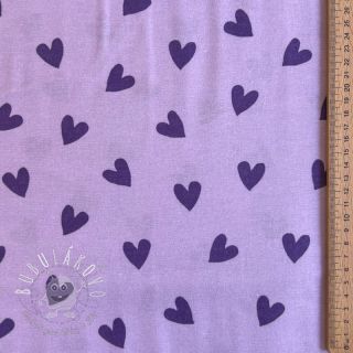 Bavlnená látka FLANNEL Hearts lavender
