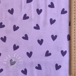 Bavlnená látka FLANNEL Hearts lavender