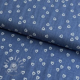 Bavlnená látka JEANS Hearts