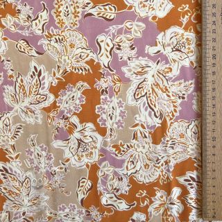 Viskóza SATIN Flowie Noe orange digital print