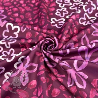 Satén ROYAL MICRO Abstarct bordeaux