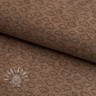 Menčester STRETCH Little clouds taupe