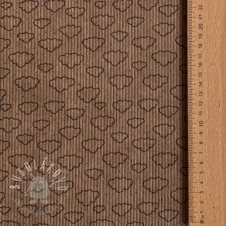 Menčester STRETCH Little clouds taupe