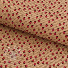 Menčester STRETCH Little strawberries sand