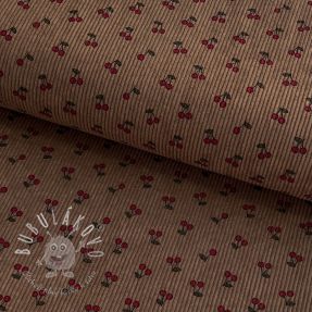 Menčester STRETCH Little cherry taupe