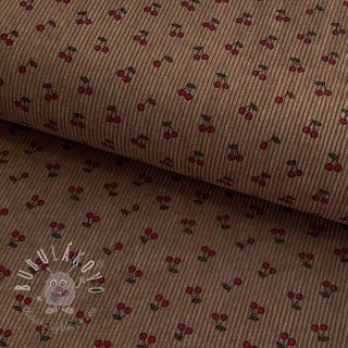 Menčester STRETCH Little cherry taupe