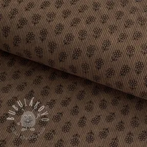 Menčester STRETCH Little flower taupe