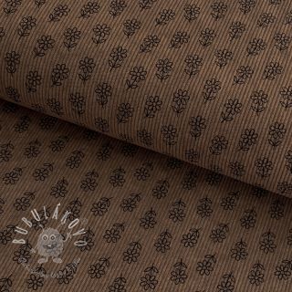 Menčester STRETCH Little flower taupe