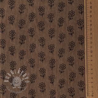 Menčester STRETCH Little flower taupe
