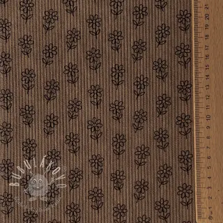 Menčester STRETCH Little flower taupe