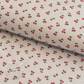 Menčester STRETCH Little cherry light sand
