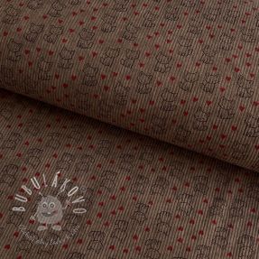 Menčester STRETCH Little foxes taupe