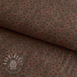 Menčester STRETCH Little foxes taupe