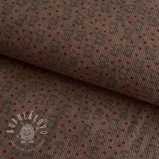 Menčester STRETCH Little foxes taupe