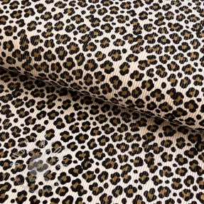 Menčester STRETCH Little Leopard light sand
