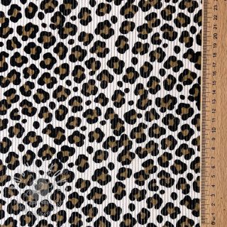 Menčester STRETCH Little Leopard light sand