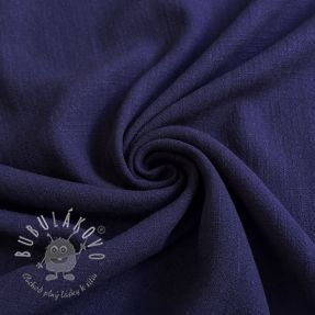 Viskóza s ľanom WASHED navy
