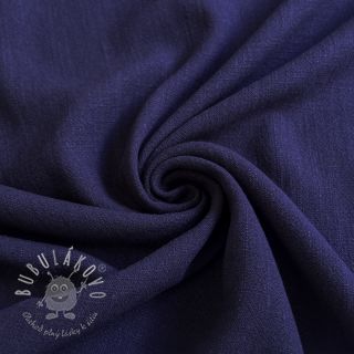 Viskóza s ľanom WASHED navy