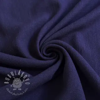 Viskóza s ľanom WASHED navy
