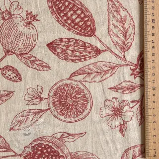 Dekoračná látka RUSTIC VINTAGE PRINT Granata groseille