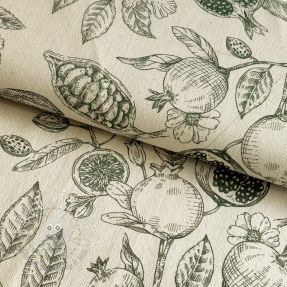 Dekoračná látka RUSTIC VINTAGE PRINT Granata kaki