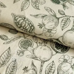 Dekoračná látka RUSTIC VINTAGE PRINT Granata kaki