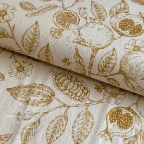 Dekoračná látka RUSTIC VINTAGE PRINT Granata peanut