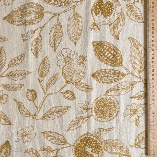Dekoračná látka RUSTIC VINTAGE PRINT Granata peanut
