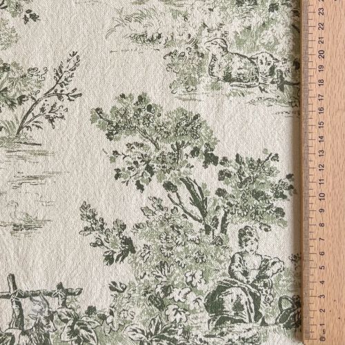 Dekoračná látka RUSTIC VINTAGE PRINT Gabrielle kaki