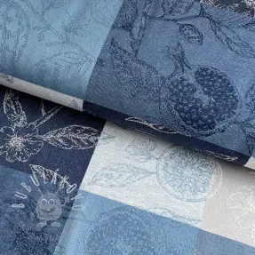 Dekoračná látka FRENCH TABLE CLOTH JACQUARD Cabosse allover indigo