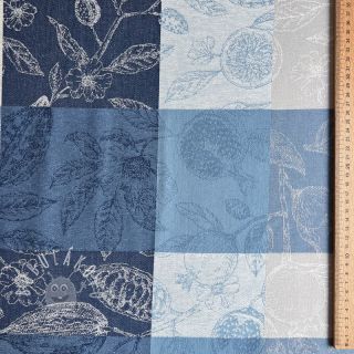 Dekoračná látka FRENCH TABLE CLOTH JACQUARD Cabosse allover indigo