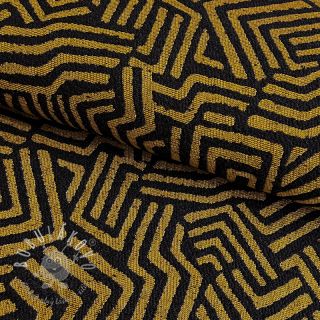 Dekoračná látka jacquard Mesopotamie noir jaune