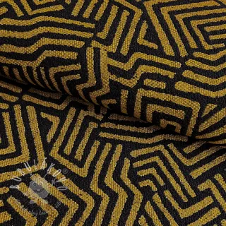 Dekoračná látka jacquard Mesopotamie noir jaune