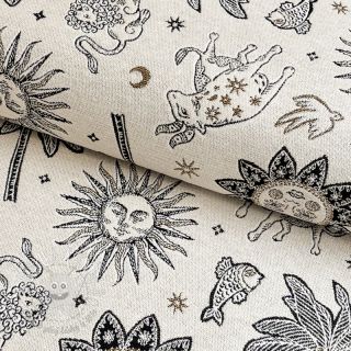 Dekoračná látka jacquard Pygmalion ecru noir