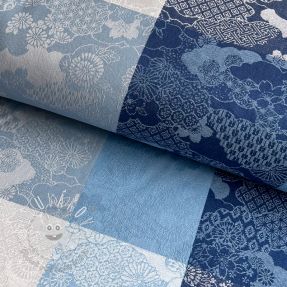 Dekoračná látka FRENCH TABLE CLOTH JACQUARD Niwa allover indigo