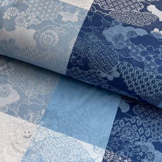 Dekoračná látka FRENCH TABLE CLOTH JACQUARD Niwa allover indigo