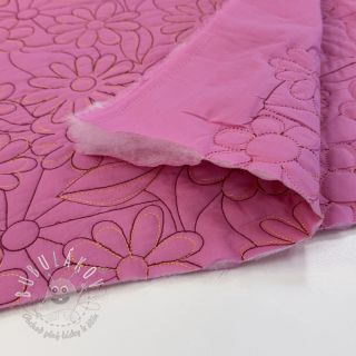 Prešívaná látka Flowers pink