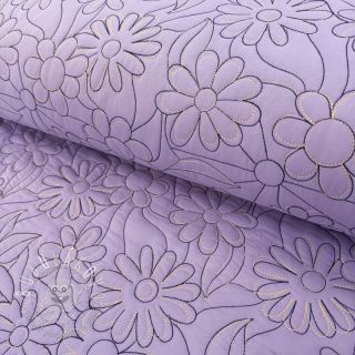 Prešívaná látka Flowers lavender